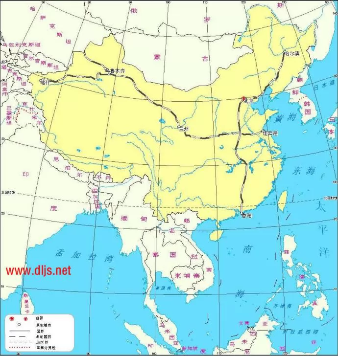 我国疆域示意图 - 中国地图全图 - 地理教师网