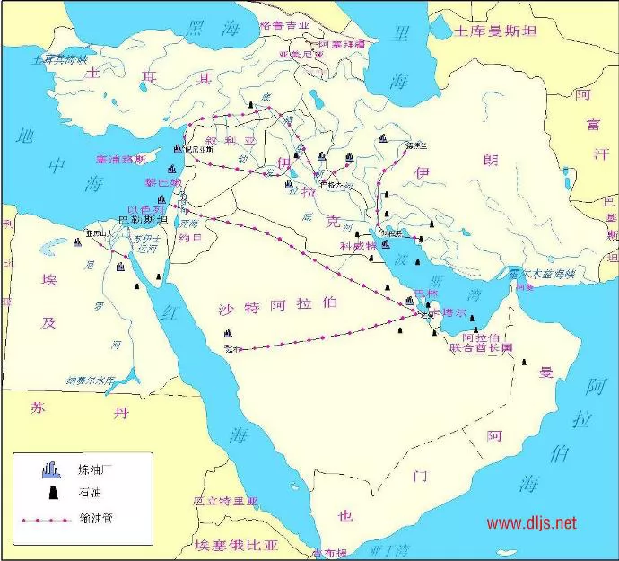 中东石油产区图