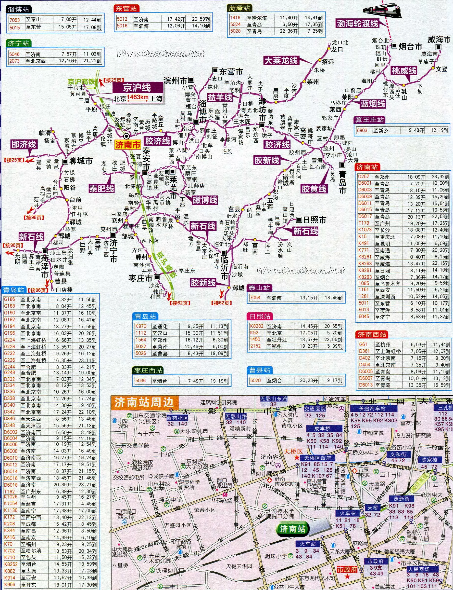 山东省铁路交通地图