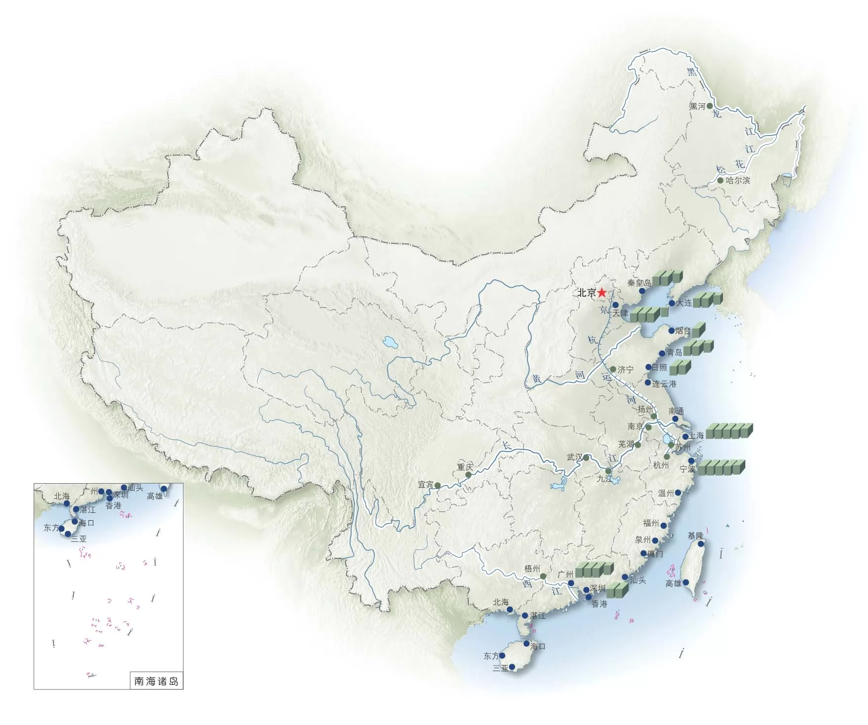 中国港口码头分布图