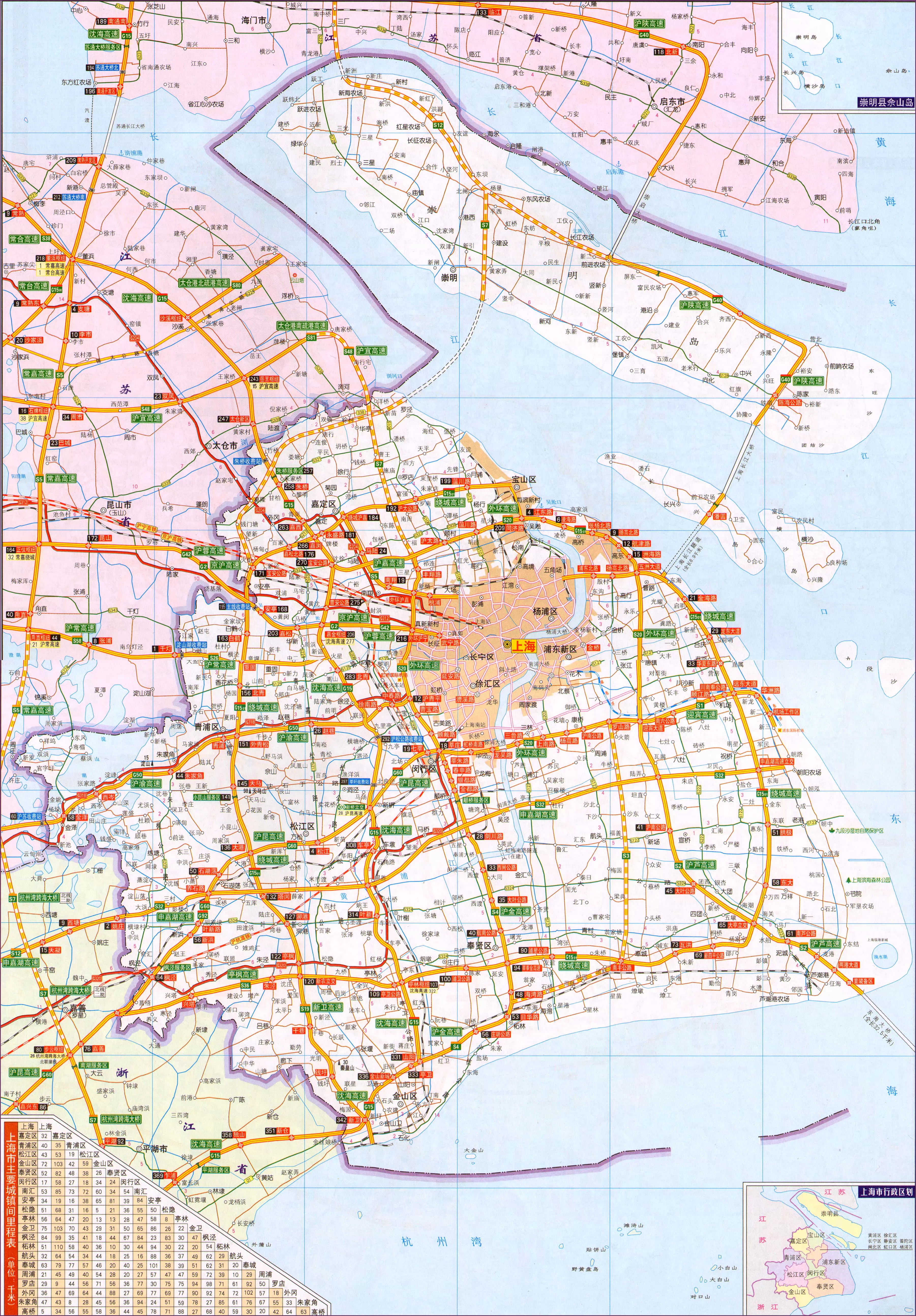 上海市区交通地图