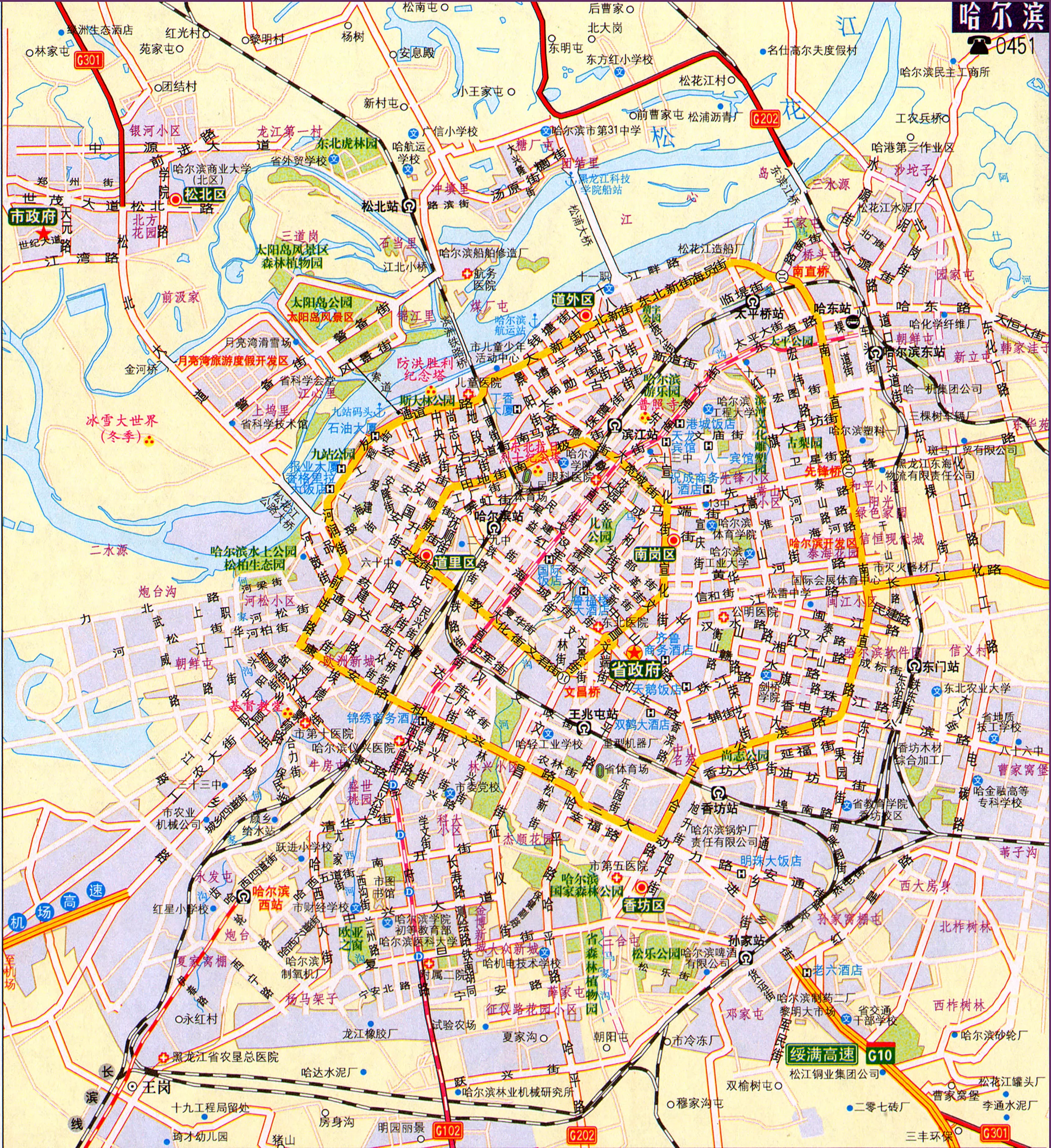 哈尔滨市交通地图