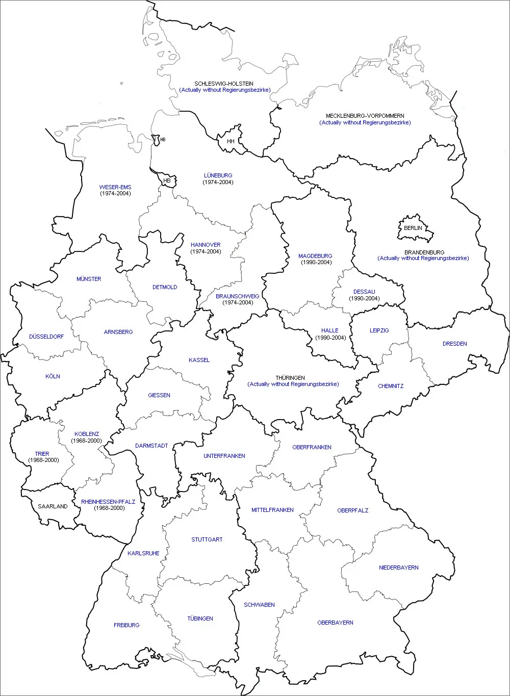 德国政区简图 - 德国地图 - 地理教师网