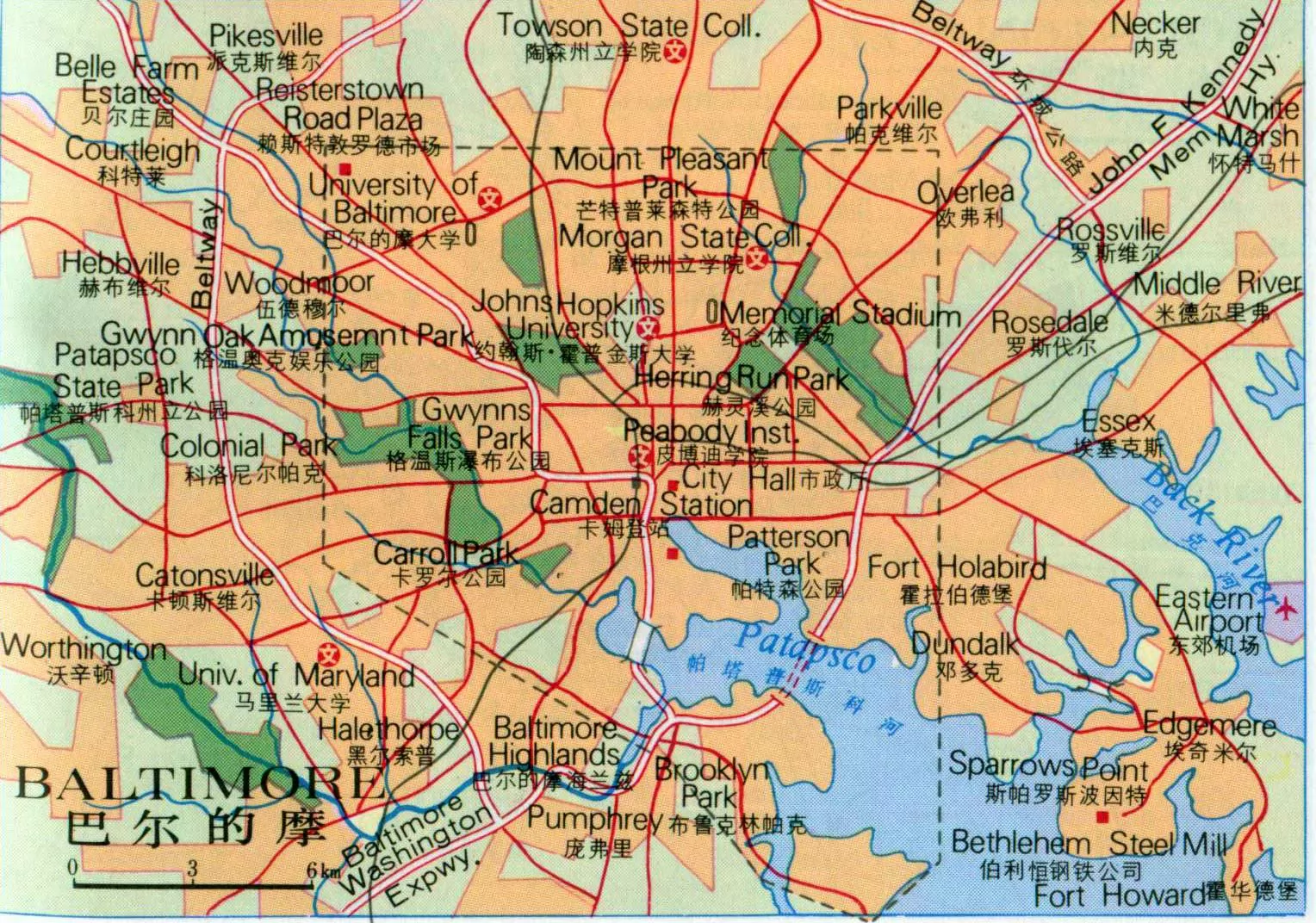 巴尔的摩地图中文版全图 美国地图 地理教师网