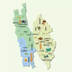  云南省迪庆藏族自治州旅游地图 