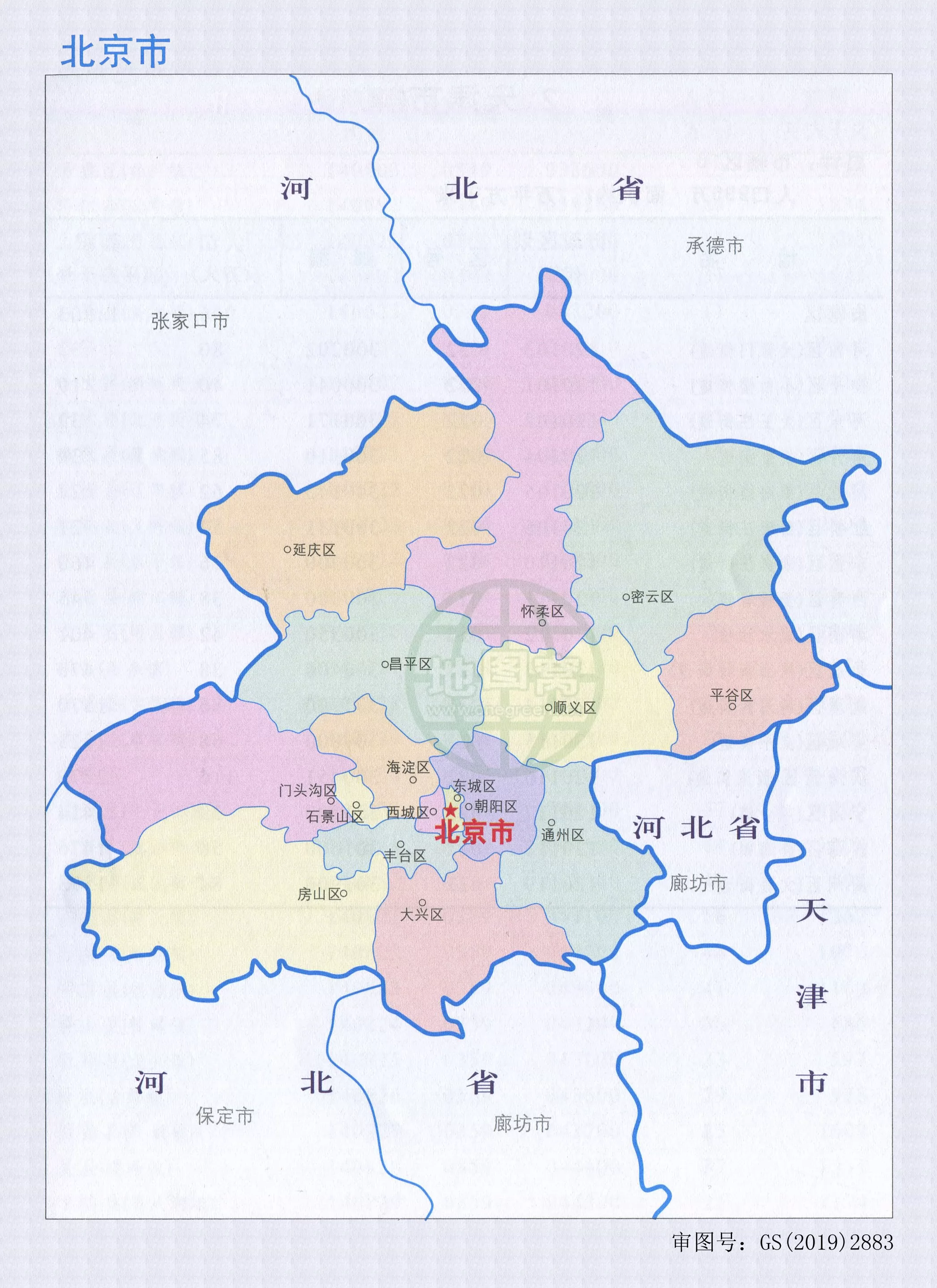 北京市行政区划图行政统计表