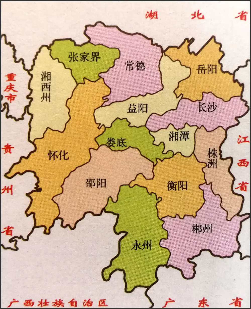 湖南地图简图 - 湖南省地图 - 地理教师网