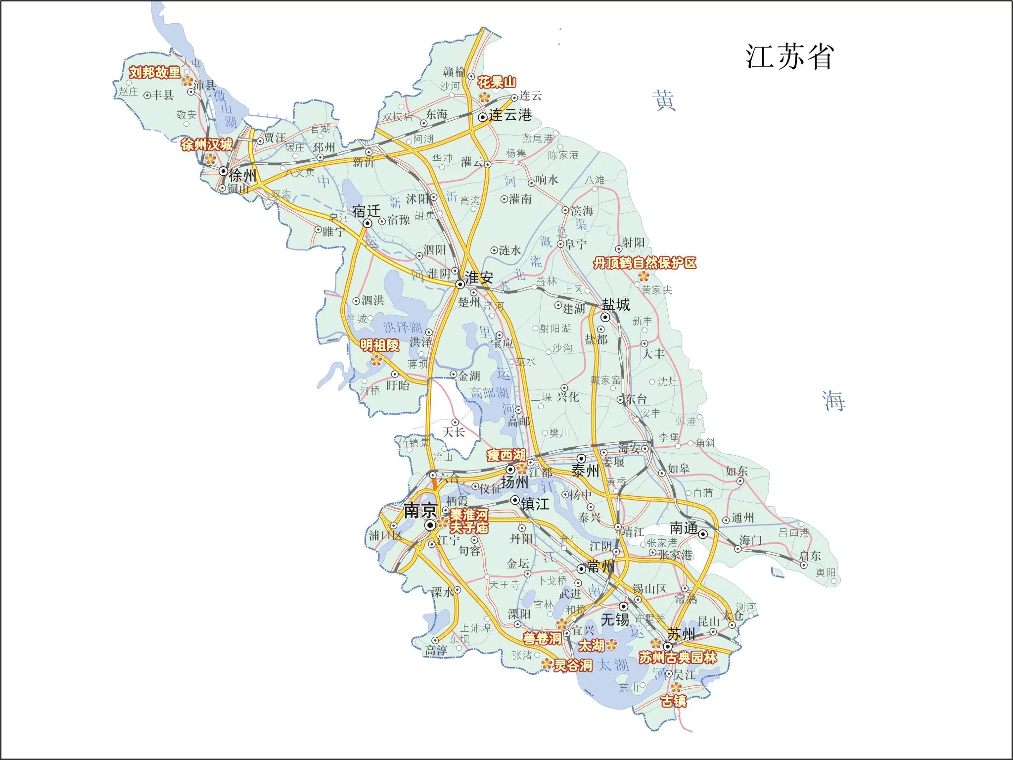 江苏省政区地图