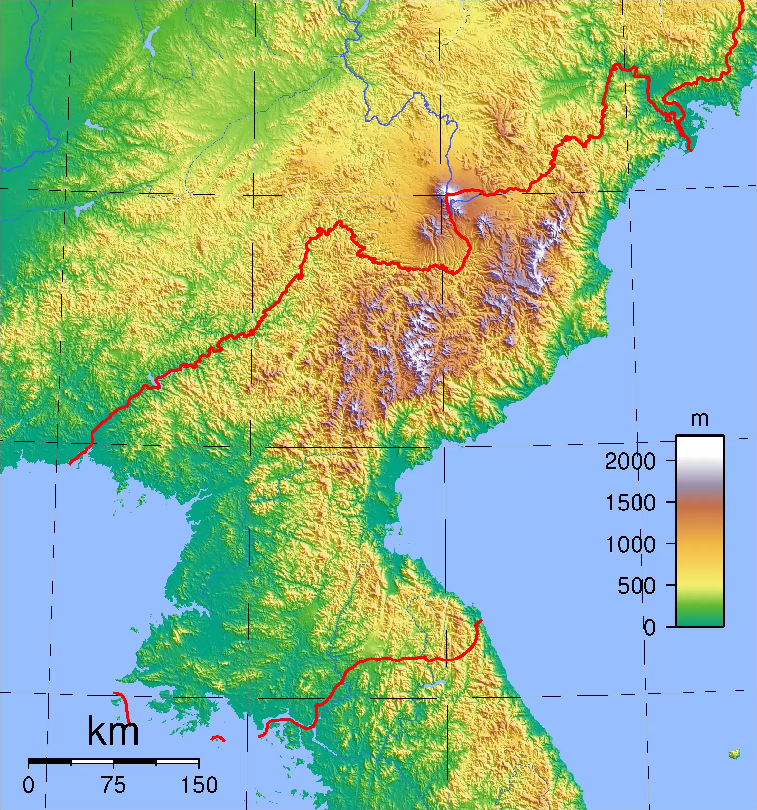 朝鲜地形地势图片