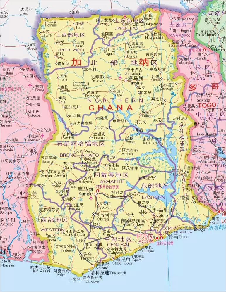 加纳地图中文版高清